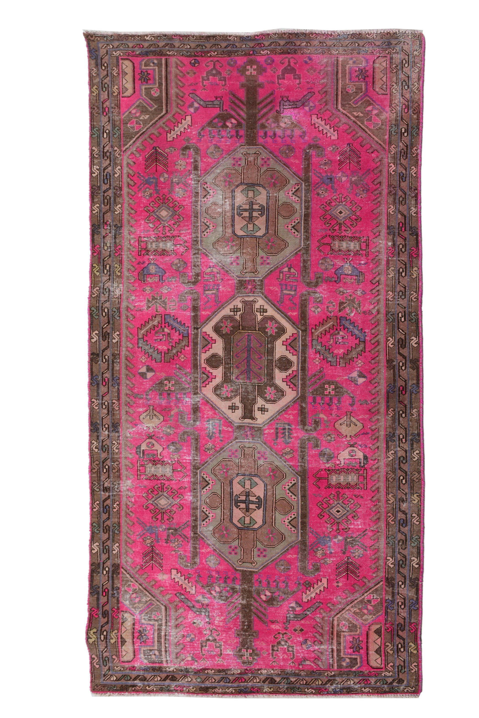Shiraz Vintage Persian Rug, 149 x 280 cm