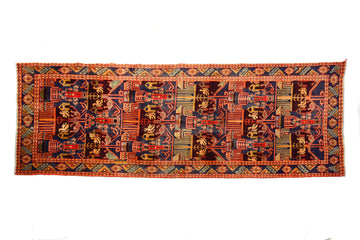 Shiraz Vintage Persian Rug, 130 x 338 cm