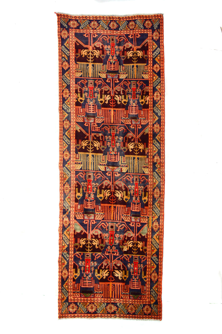 Shiraz Vintage Persian Rug, 130 x 338 cm