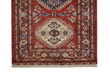 Afghan Super Kazak Rug, 59 x 91 cm (SKU: SKZK-2010)