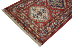 Afghan Super Kazak Rug, 59 x 91 cm (SKU: SKZK-2010)