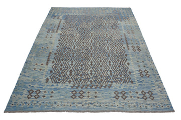 Hand-woven Afghan Kilim Rug, 217 x 280 cm