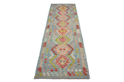 Hand-woven Afghan Kilim Runner, 90 x 305 cm