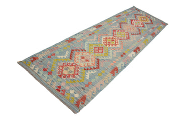 Hand-woven Afghan Kilim Runner, 90 x 305 cm