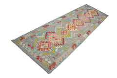 Hand-woven Afghan Kilim Runner, 90 x 305 cm
