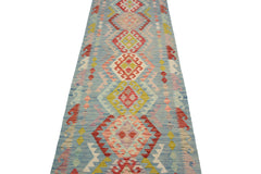 Hand-woven Afghan Kilim Runner, 90 x 305 cm