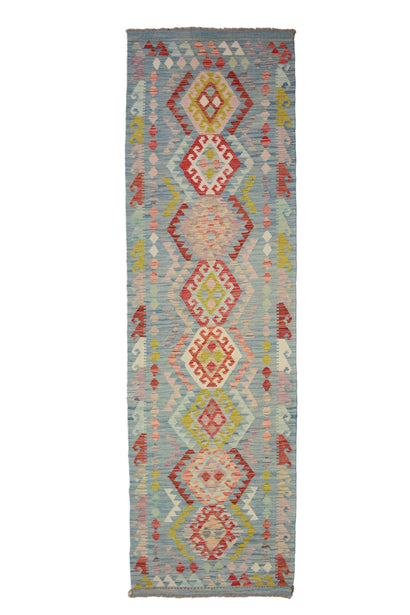 Hand-woven Afghan Kilim Runner, 90 x 305 cm