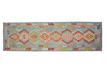 Hand-woven Afghan Kilim Runner, 90 x 305 cm