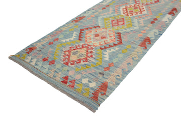 Hand-woven Afghan Kilim Runner, 90 x 305 cm