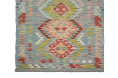 Hand-woven Afghan Kilim Runner, 90 x 305 cm