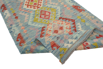 Hand-woven Afghan Kilim Runner, 90 x 305 cm
