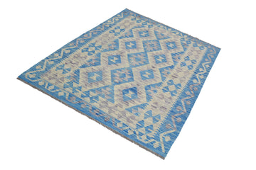 Hand-woven Afghan Kilim Rug, 122 x 170 cm