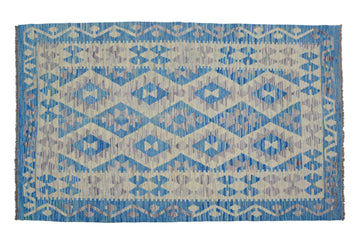 Hand-woven Afghan Kilim Rug, 122 x 170 cm