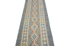 Hand-woven Afghan Kilim Runner, 86 x 296 cm