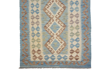 Hand-woven Afghan Kilim Runner, 86 x 296 cm