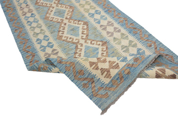 Hand-woven Afghan Kilim Runner, 86 x 296 cm