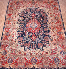 Kashmar Persian Rug, 290 x 395 cm hand knotted vintage wool full rug view