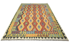 Hand-woven Afghan Kilim Rug, 207 x 308 cm