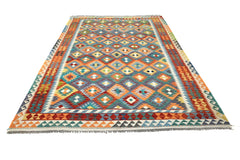 Hand-woven Afghan Kilim Rug, 209 x 312 cm