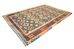 Hand-woven Afghan Kilim Rug, 209 x 312 cm