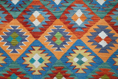 Hand-woven Afghan Kilim Rug, 209 x 312 cm
