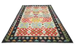 Hand-woven Afghan Kilim Rug, 195 x 303 cm