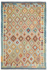 Hand-woven Afghan Kilim Rug, 205 x 305 cm