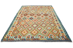 Hand-woven Afghan Kilim Rug, 205 x 305 cm