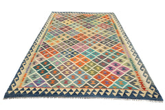 Hand-woven Afghan Kilim Rug, 213 x 292 cm (KLM-2362)