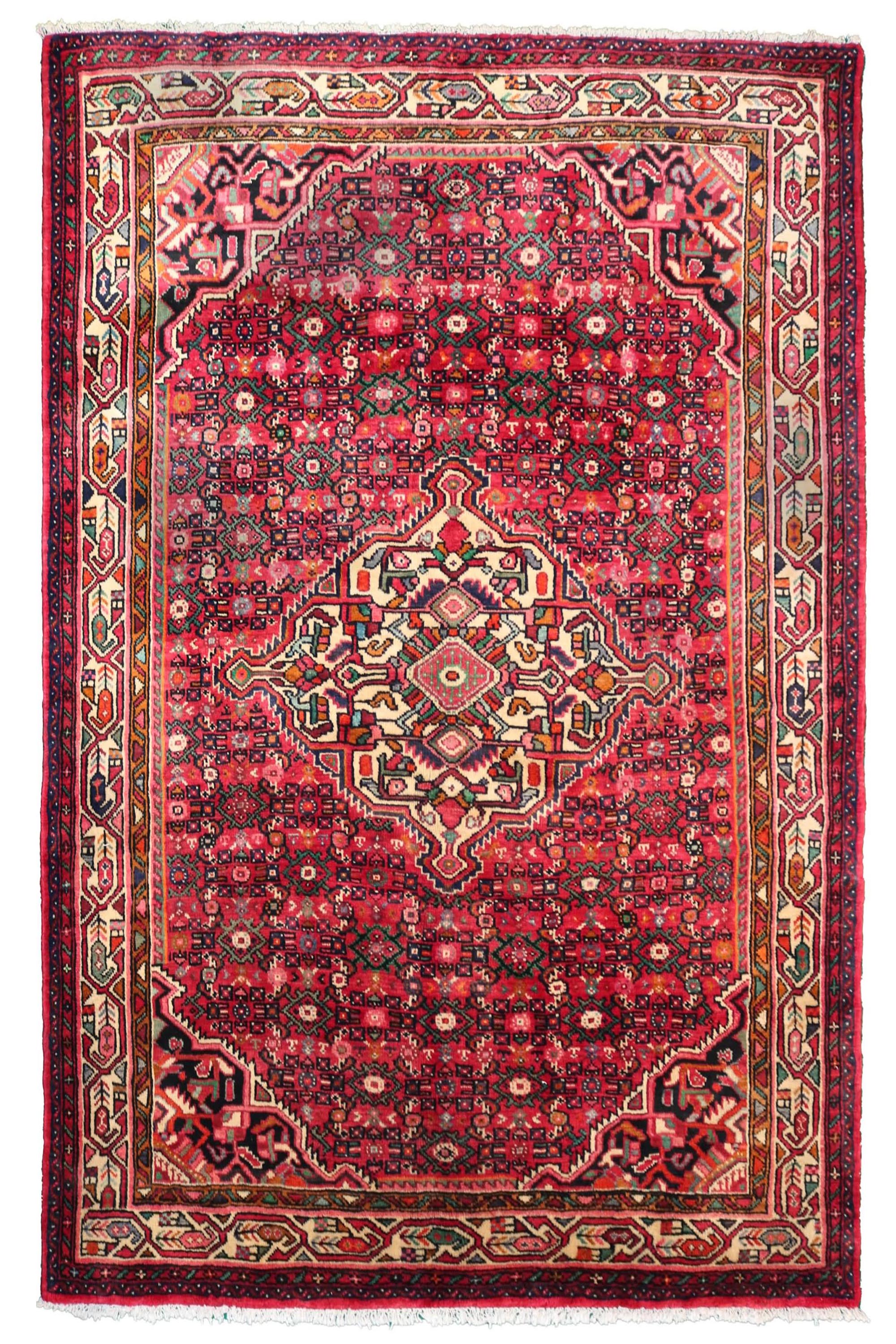 Hand Knotted Vintage Hamadan Persian Rug, 160 x 207 cm