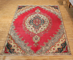Hand Knotted Vintage Tabriz Persian Rug, 240 x 327 cm (Clearance)