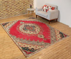 Hand Knotted Vintage Tabriz Persian Rug, 240 x 327 cm (Clearance)