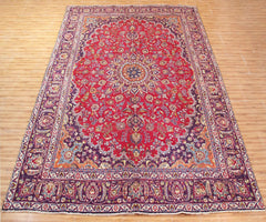 Hand Knotted Vintage Mashad Persian Rug, 285 x 376 cm (Clearance)