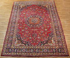 Hand Knotted Vintage Mashad Persian Rug, 198 x 295 cm (Clearance)