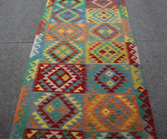 Elegant Tribal Chobi Kilim Runner, 83 x 394 cm (Clearance)