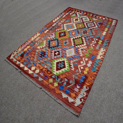 Hand-woven Afghan Kilim, 131 x 192 cm