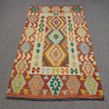 Hand-woven Afghan Kilim, 130 x 179 cm