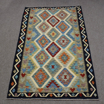 Hand-woven Afghan Kilim, 128 x 204 cm