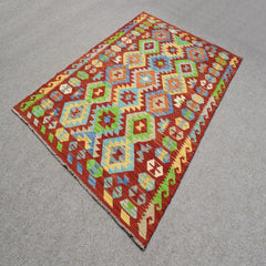 Hand-woven Afghan Kilim, 126 x 181 cm