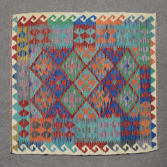 Hand-woven Afghan Kilim, 121 x 168 cm
