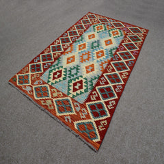 Hand-woven Afghan Kilim, 121 x 187 cm