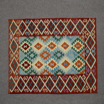 Hand-woven Afghan Kilim, 121 x 187 cm