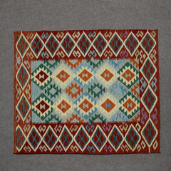 Hand-woven Afghan Kilim, 121 x 187 cm