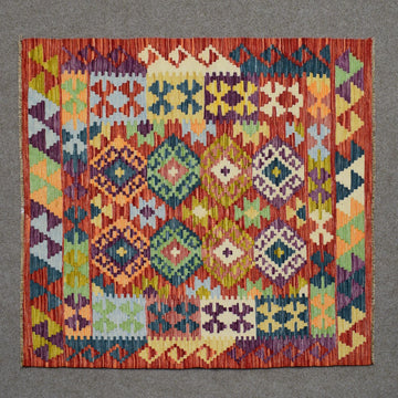 Hand-woven Afghan Kilim, 123  x 171 cm