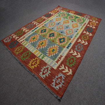 Hand-woven Afghan Kilim, 177 x 244 cm