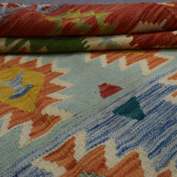 Hand-woven Afghan Kilim, 177 x 244 cm