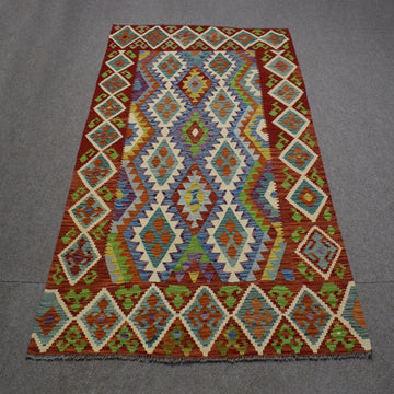 Hand-woven Afghan Kilim, 183 x 246 cm