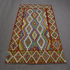 Hand-woven Afghan Kilim, 183 x 246 cm