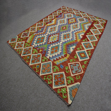 Hand-woven Afghan Kilim, 183 x 246 cm