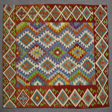 Hand-woven Afghan Kilim, 183 x 246 cm
